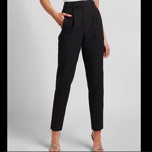 Express high rise black ankle pleated pants size 12R